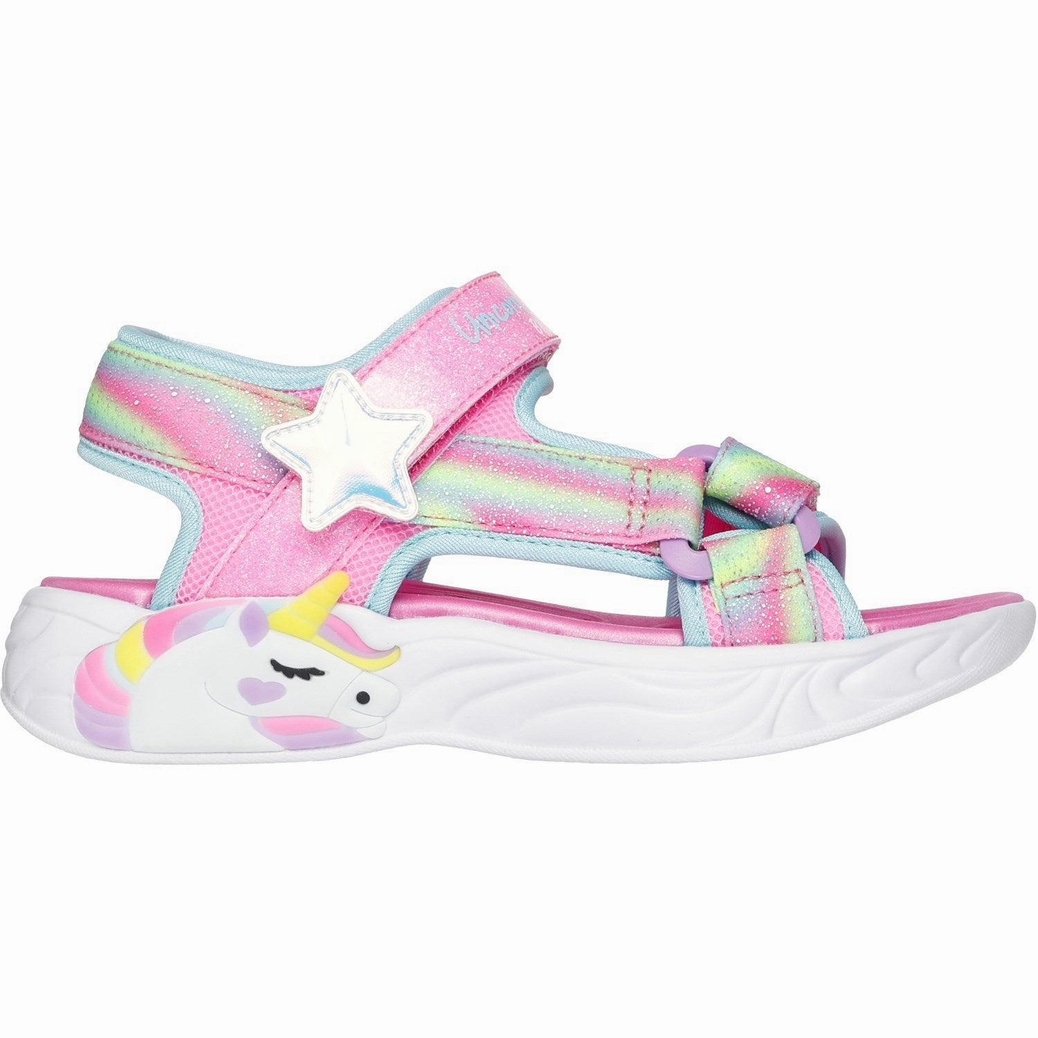 Driven By Comfort Lifestyle Built Skechers Pink Unicorn Dreams Sandal