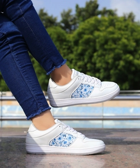 Bacca Bucci Bliss Low Top Flat Sole Fashion Women'S Sneakers With Digital Prints Engineered Profile Modern Casuals