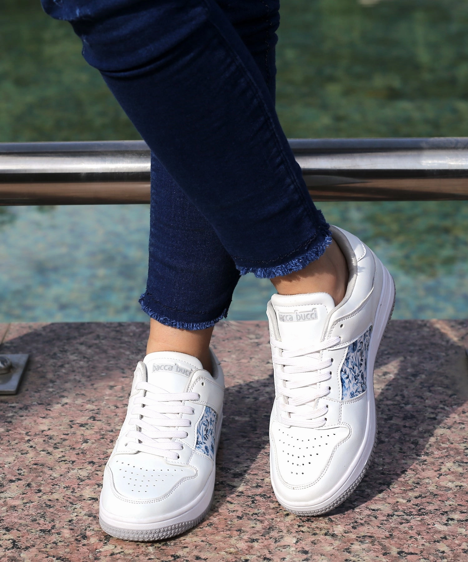 Shaped For Flow Curated For Motion Bacca Bucci Bliss Low Top Flat Sole Fashion Women'S Sneakers With Digital Prints