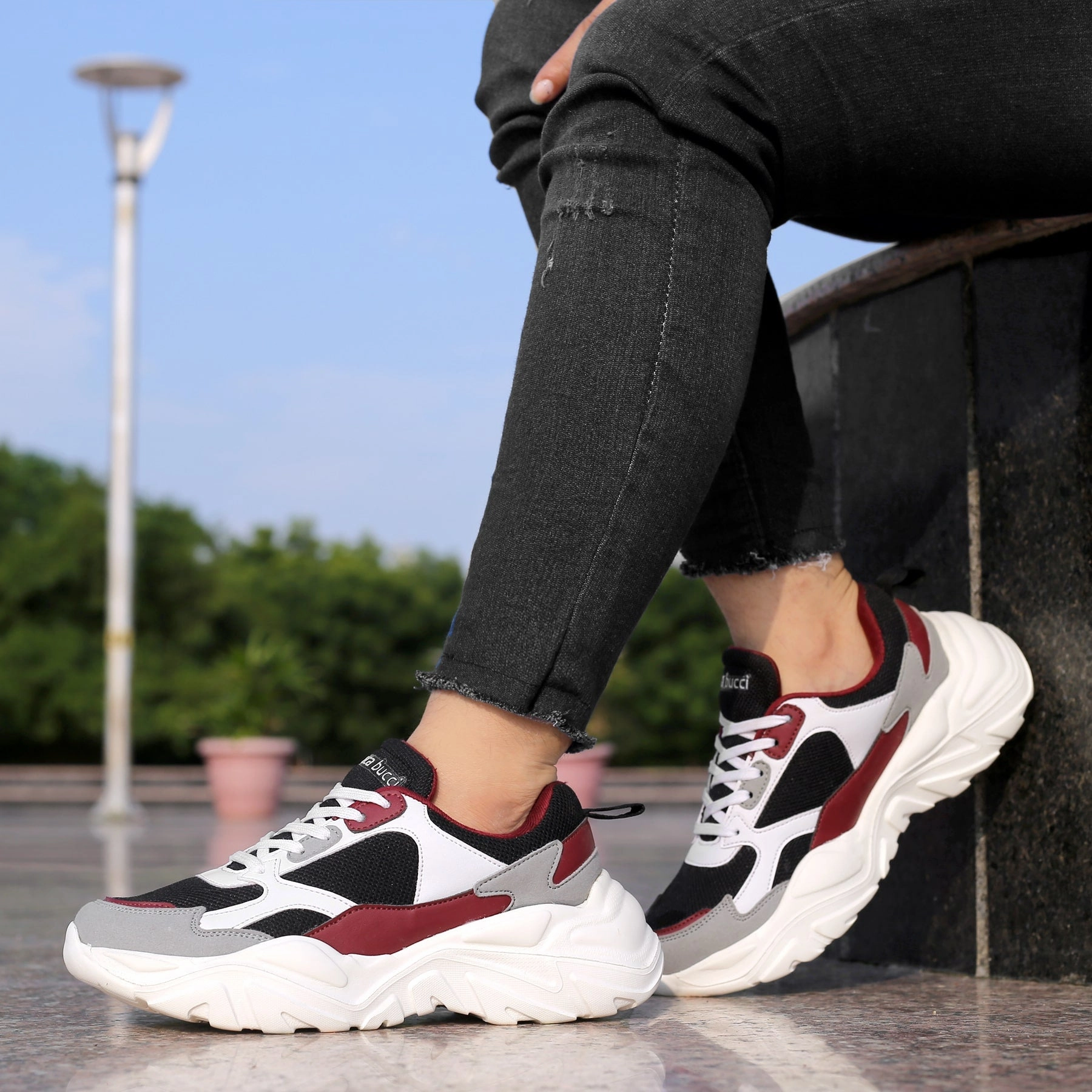 Bacca Bucci Spark Low-Top Platform Colorblock Fashion Sneakers For Women | Streetwear Chunky Sneakers Live Light Forward Pulse