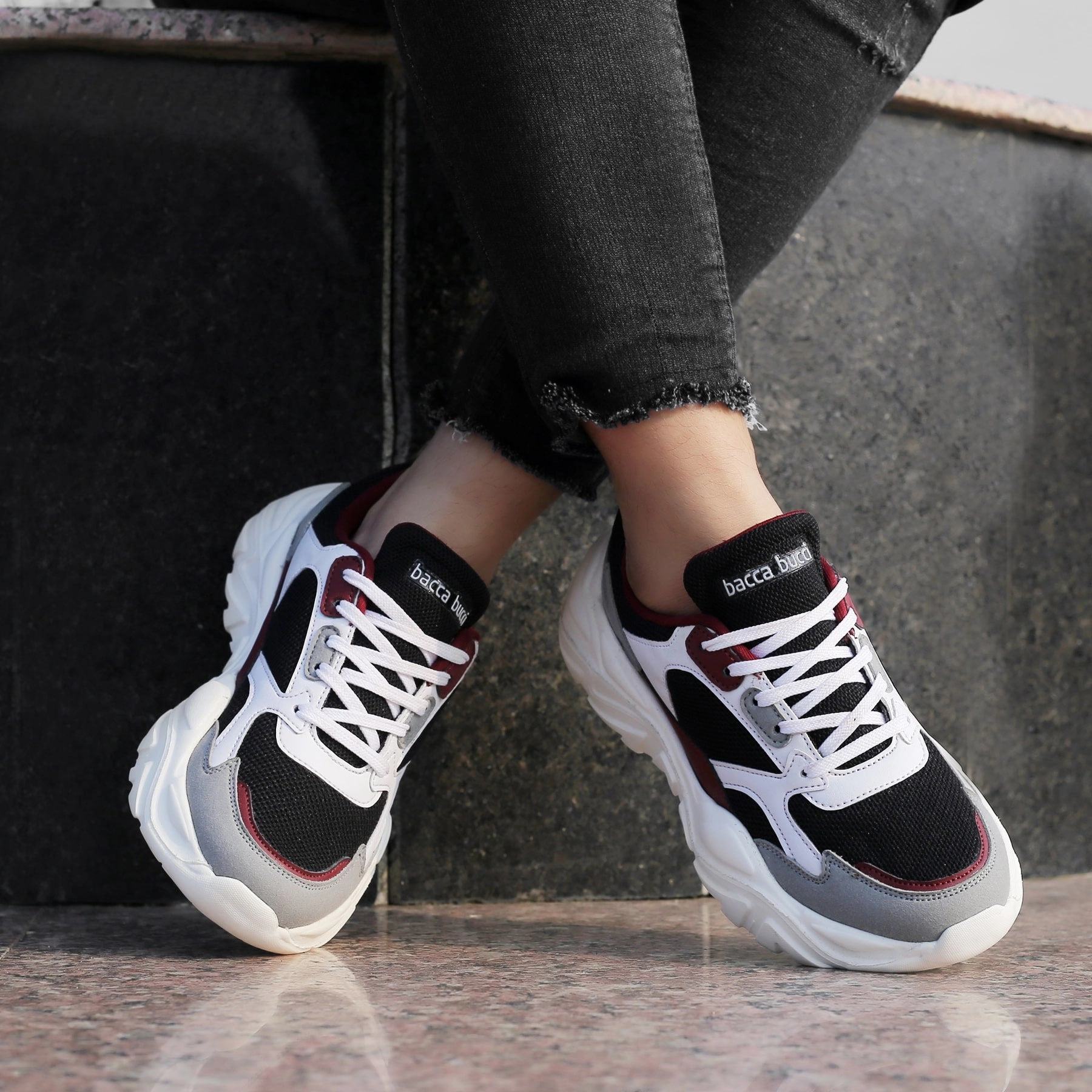 Cool Crafted Bacca Bucci Spark Low-Top Platform Colorblock Fashion Sneakers For Women | Streetwear Chunky Sneakers