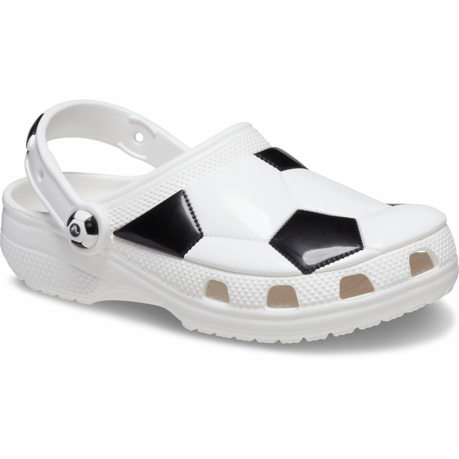 Your Functional Form Crocs White/Black Classic Soccer Ball Clog