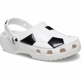 Your Functional Form Crocs White/Black Classic Soccer Ball Clog