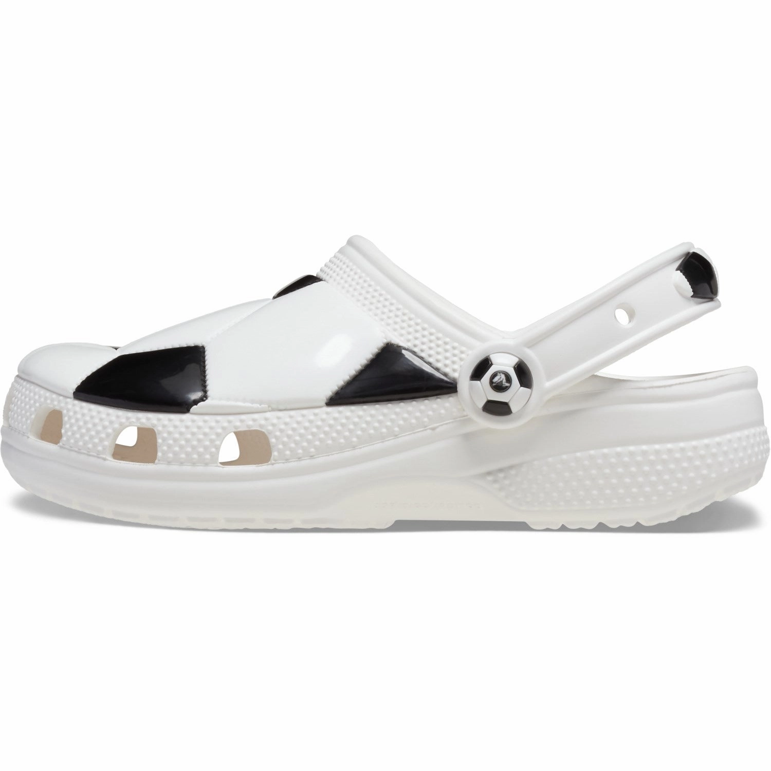 Simple City Bold Comfort Crocs White/Black Classic Soccer Ball Clog