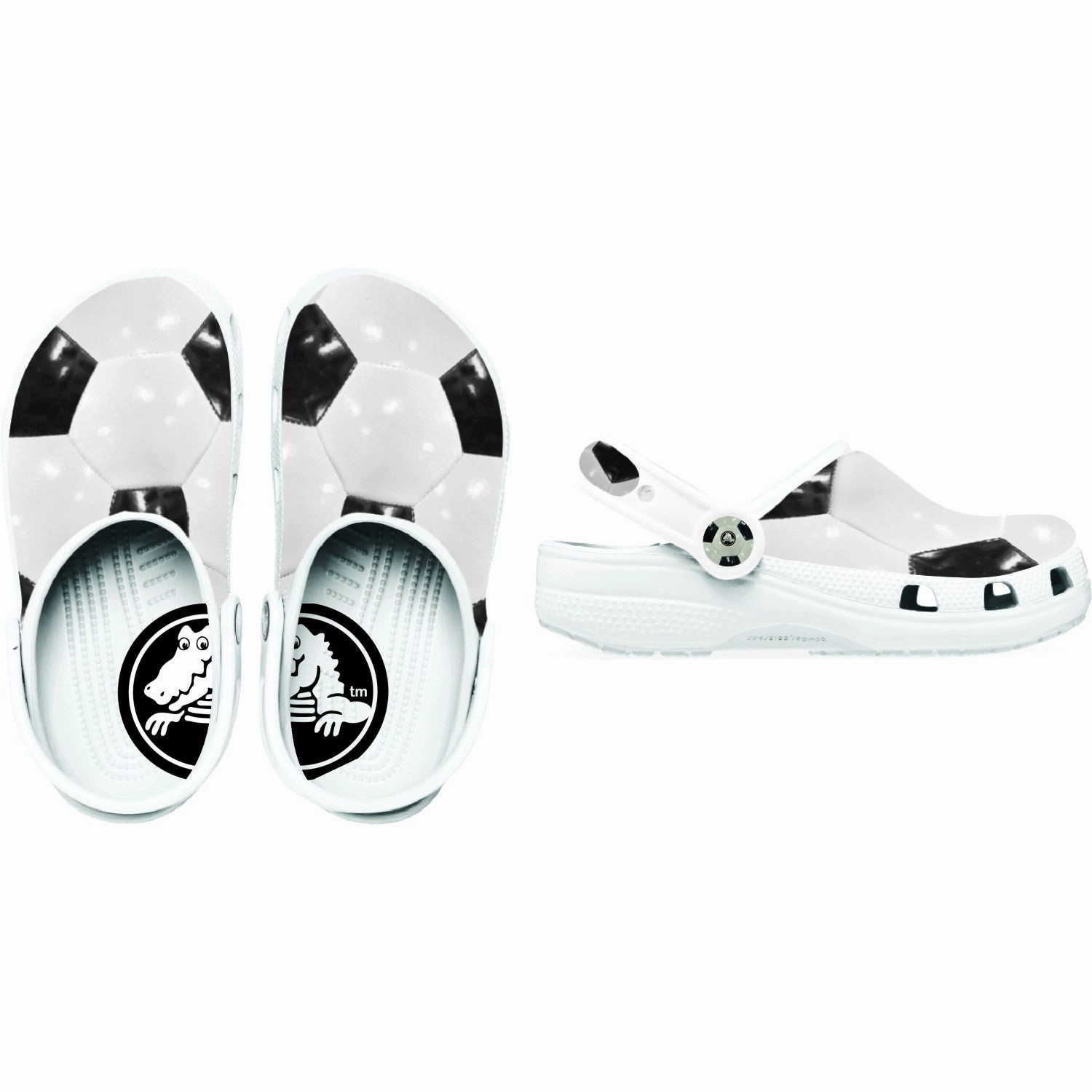 Crocs White/Black Classic Soccer Ball Clog Purpose-Ready Bold In Simplicity