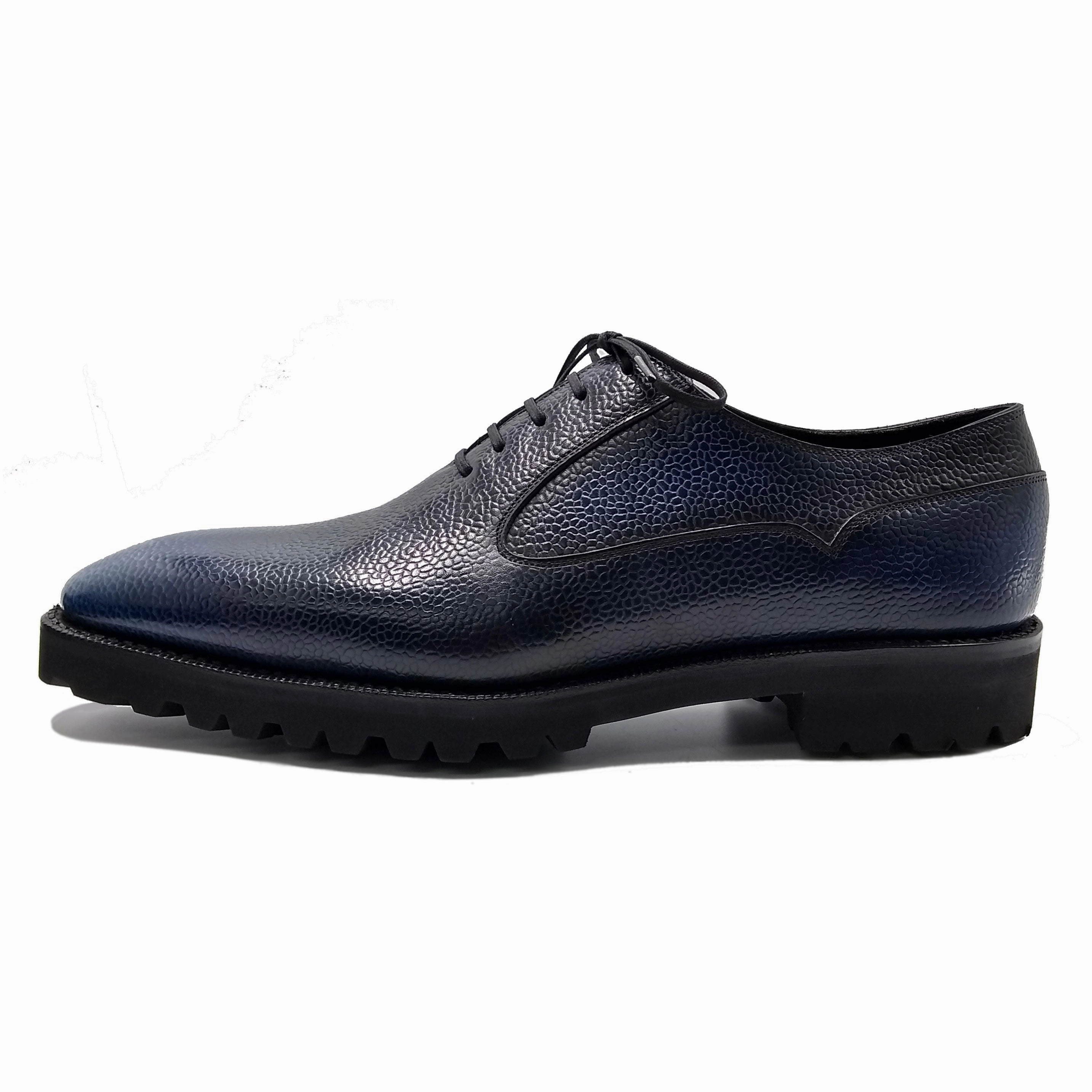 Calm-Driven Fit Balmoral Simple Shoe Mto - Mediterranean Blue 3D Patina