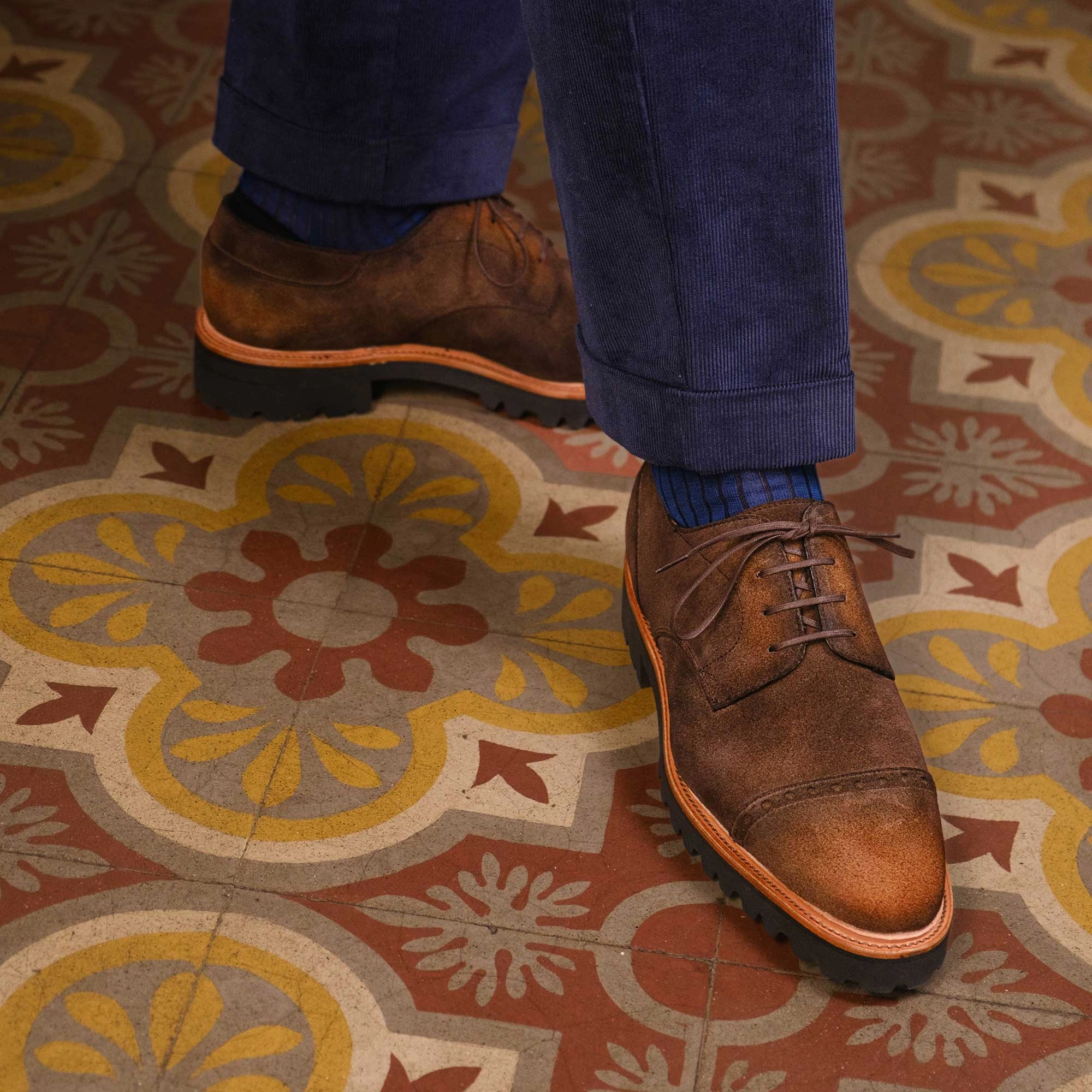 Modern Build Balthazar Brogue Derby - Espresso Handmade Patina