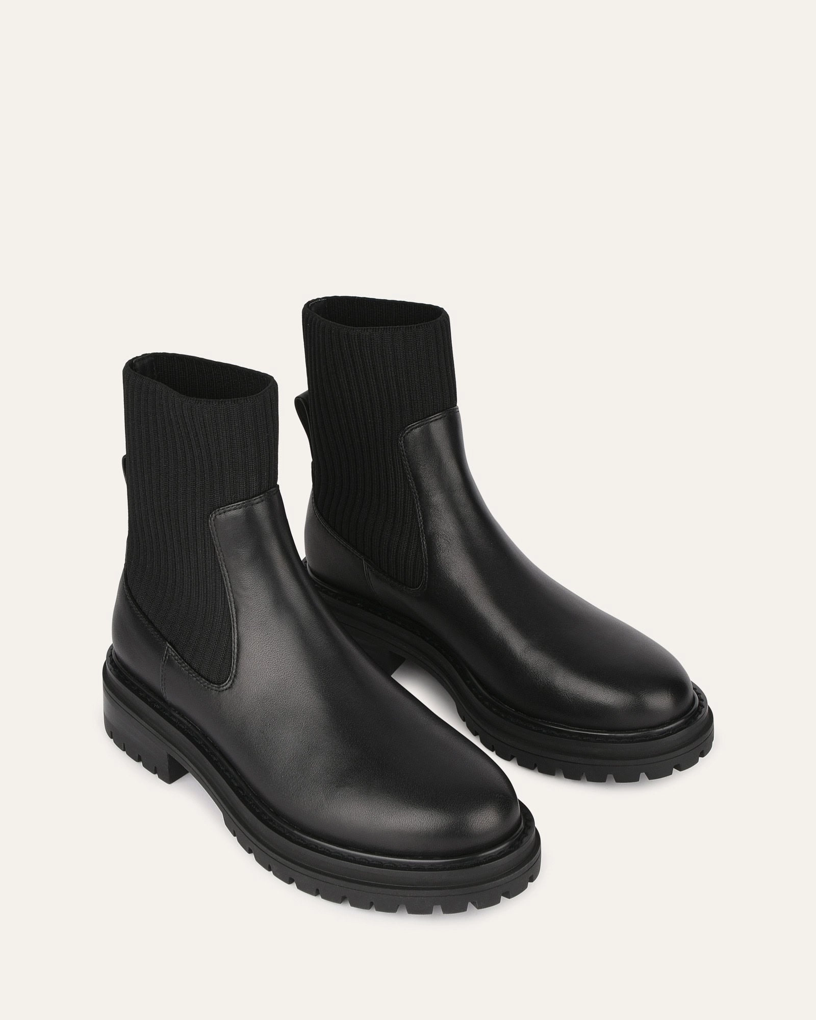 Bertie Flat Ankle Boots Black Leather Your Everyday Edge