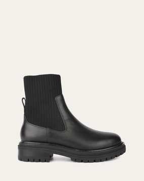 Everyday Core Versatile Pulse Bertie Flat Ankle Boots Black Leather