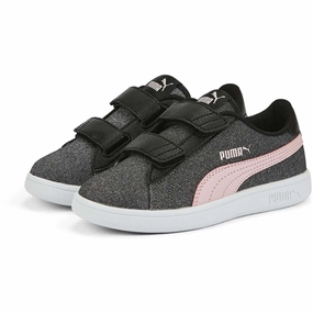 Puma Smash V2 Glitz Glamv Black-Almond Blossom Sneakers Intentional Vibe Wear The Moment