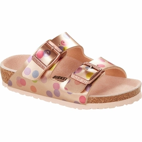 Refined Presence Birkenstock Arizona Kids Metallic Dots Copper Sandals