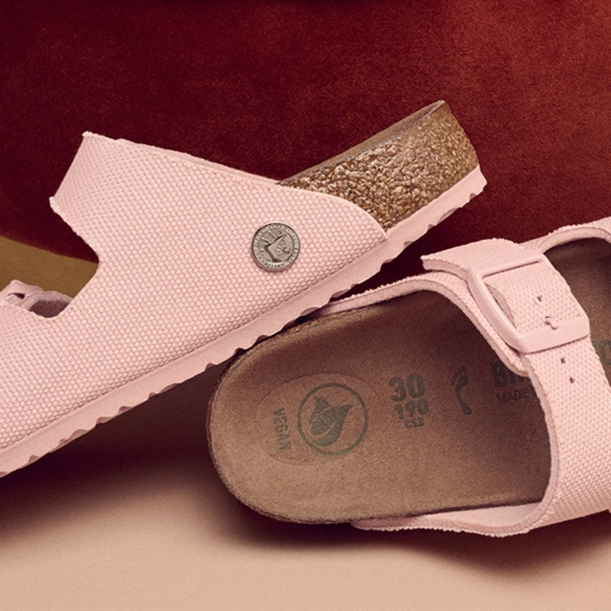 Precision-Fit Birkenstock Arizona Kids Tex Canvas Soft Pink Sandals