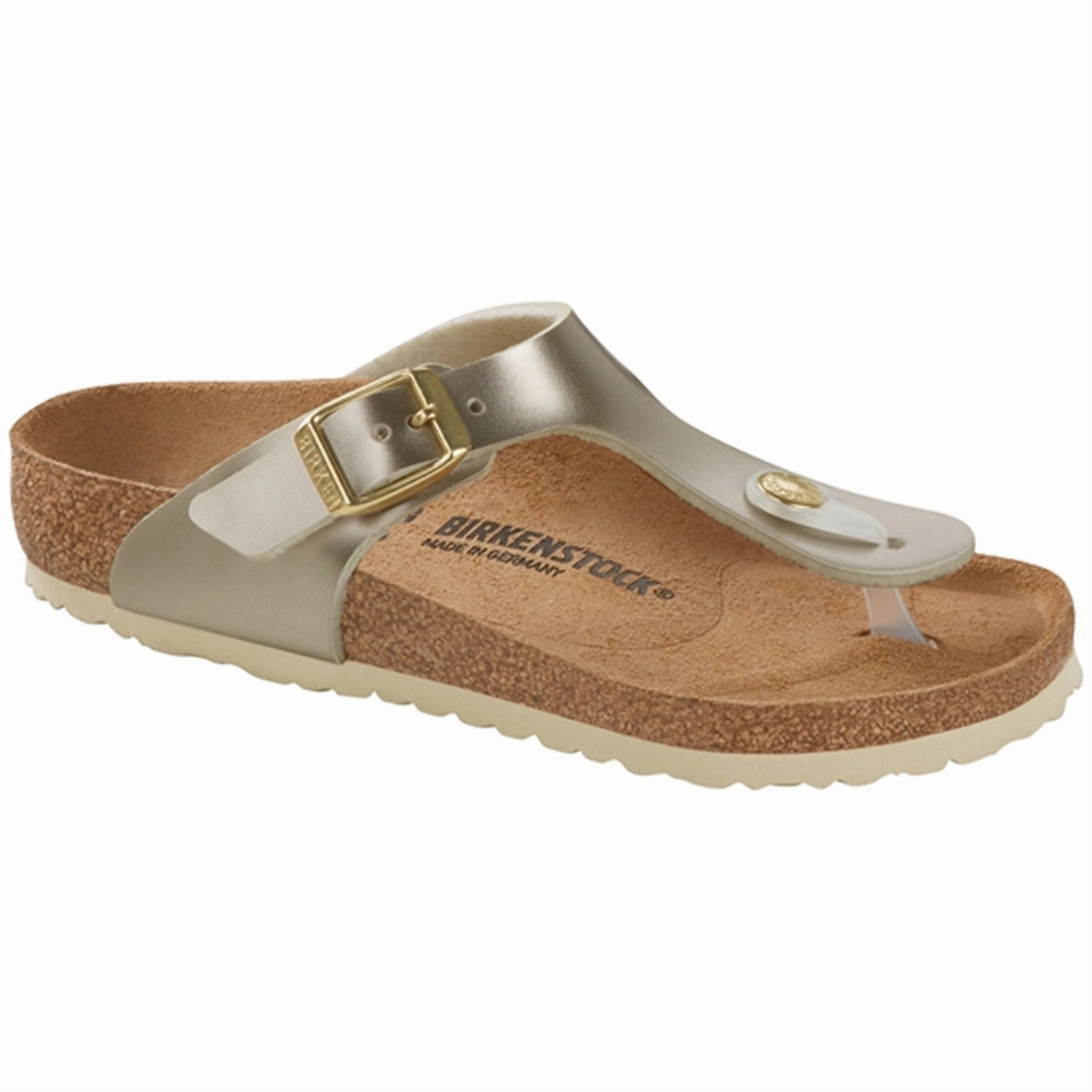 Lifestyle Engineered Ease-Forward Fit Birkenstock Gizeh Kids Electric Metallic Gold Sandals