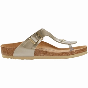 Birkenstock Gizeh Kids Electric Metallic Gold Sandals Functional Ease Modern Utility