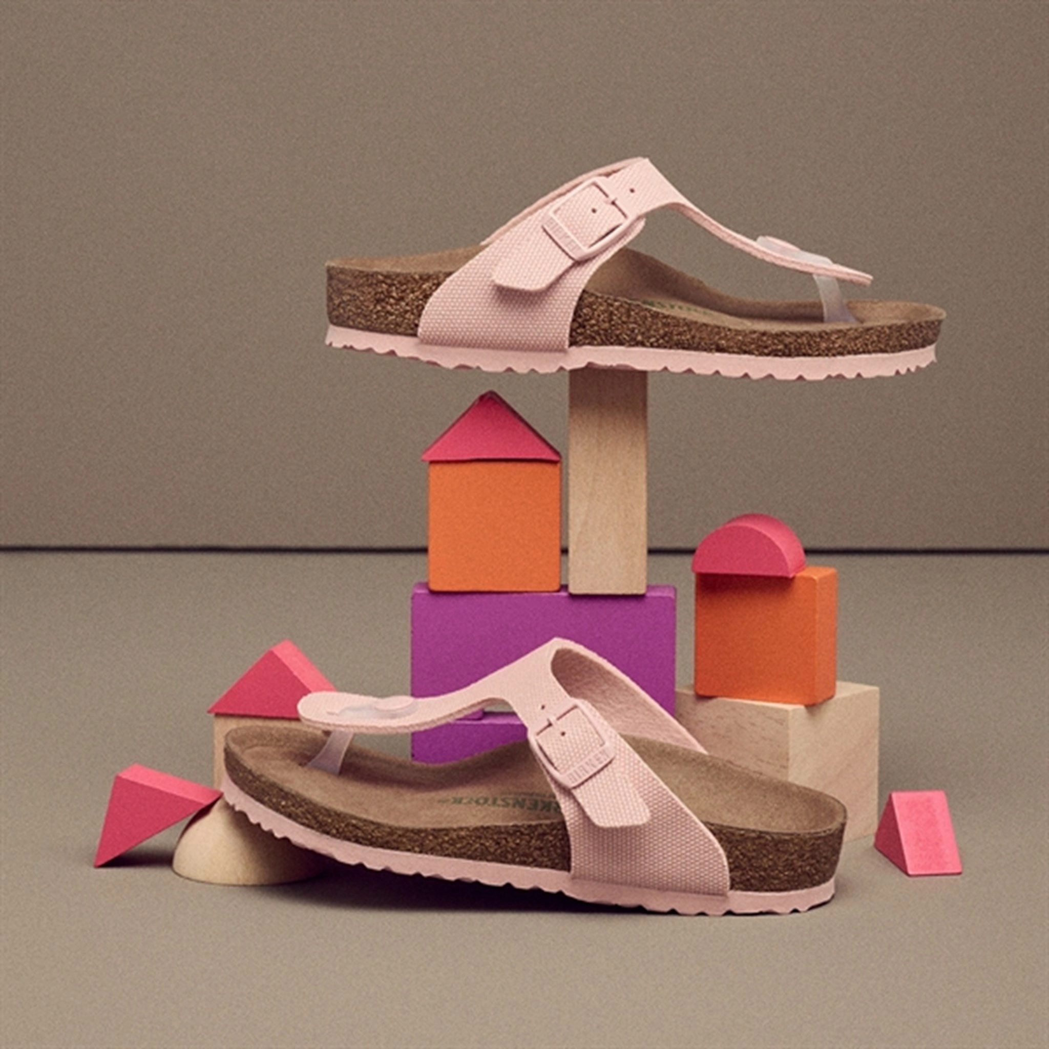 Grounded Luxury Easy Polish Birkenstock Gizeh Kids Tex Canvas Soft Pink Sandals