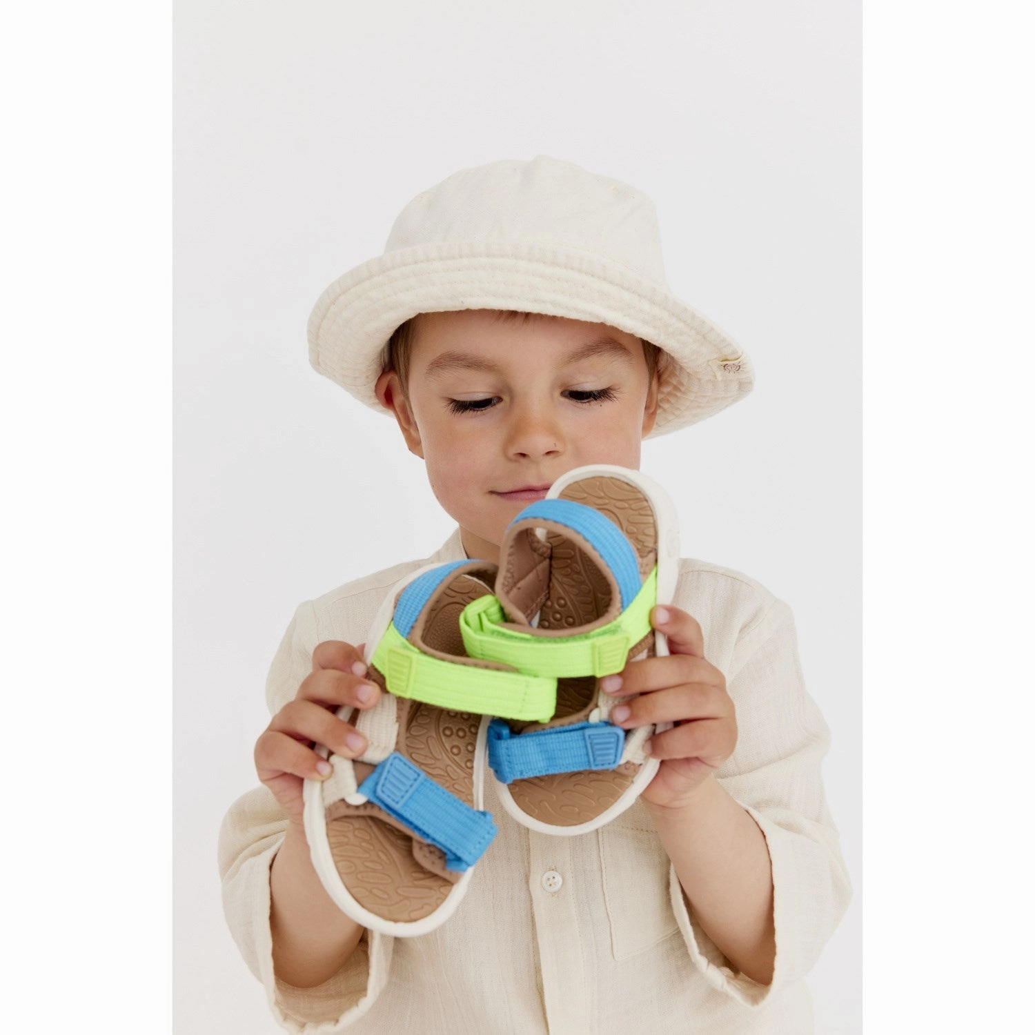 Bisgaard Bright Blue/Green Nico Sandal Flow In Motion