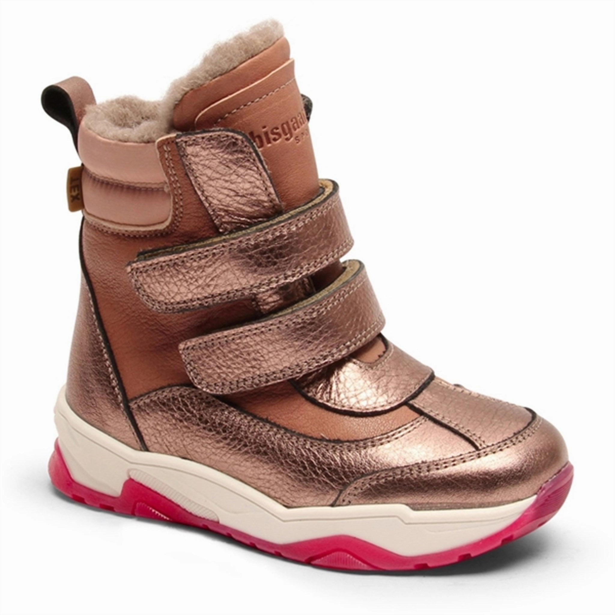 Refined Feel Form-Focused Bisgaard Dorelle Tex Boots Rose Gold Metallic