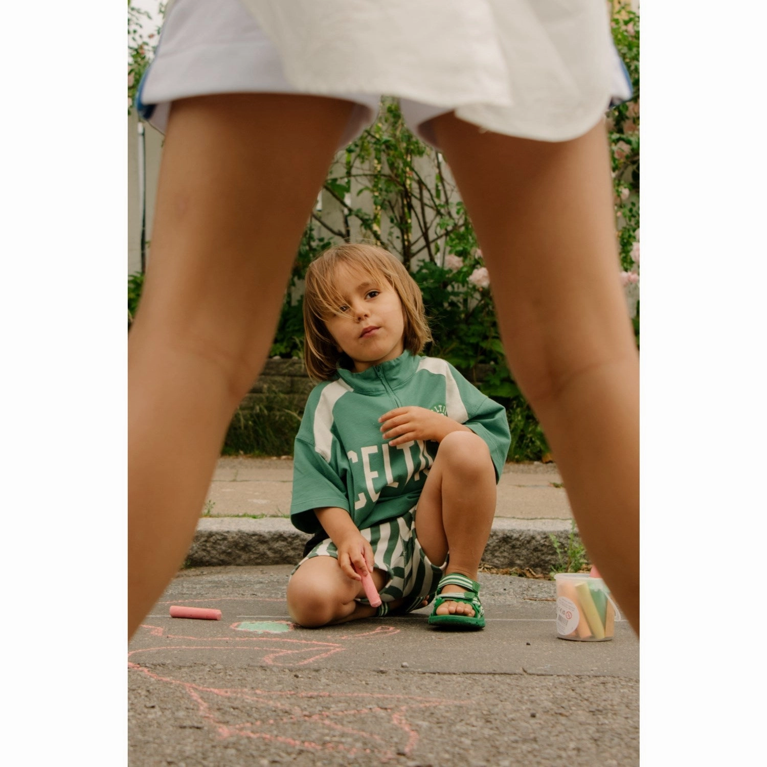 Bisgaard Emerald Green Stripes Trine Kj?R X Addie Sandal Dynamic Layerwear Simple Uniform