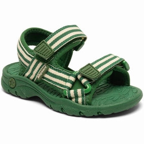 Bisgaard Emerald Green Stripes Trine Kj?R X Addie Sandal Smart Casual Core