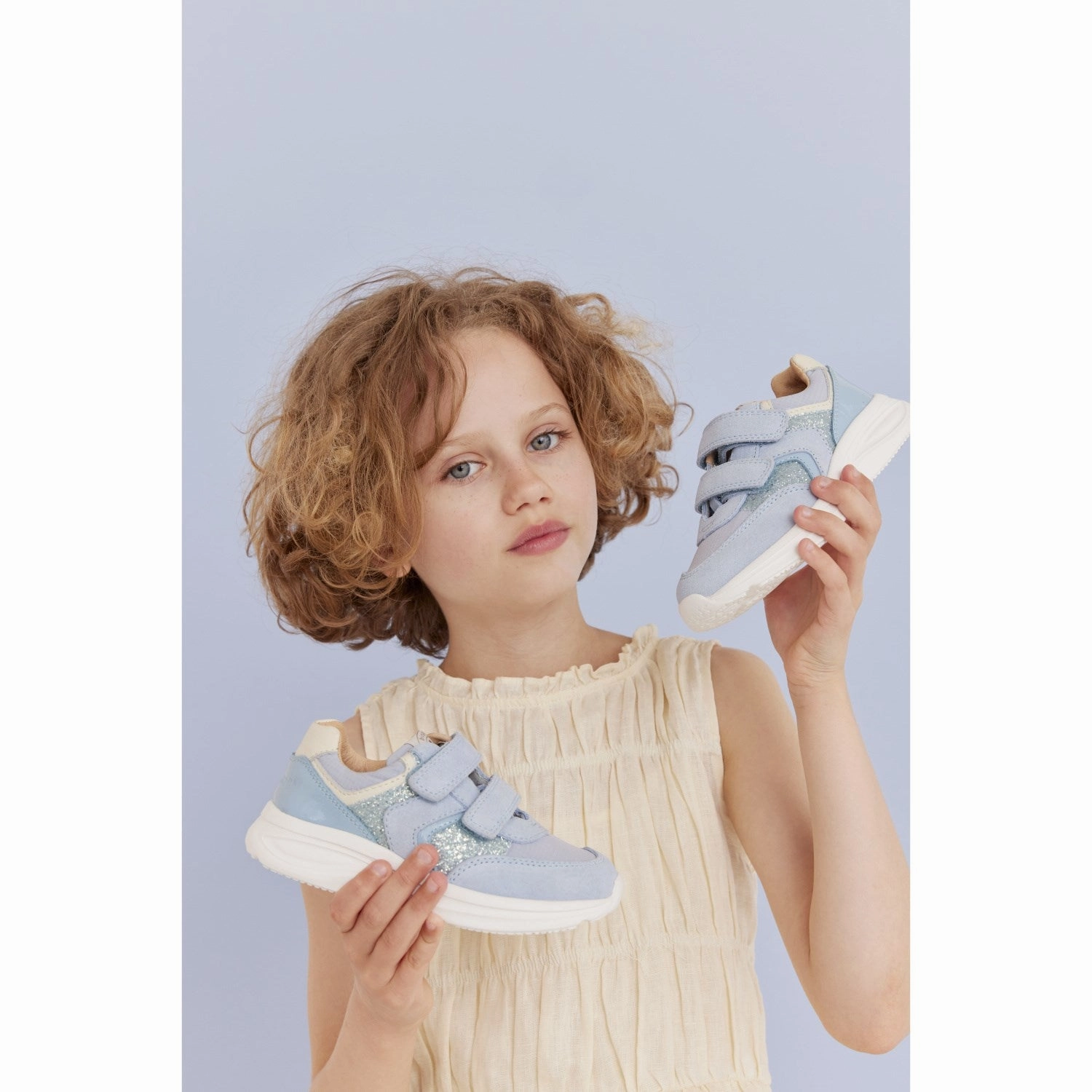 Bisgaard Sky Glitter Yuki Glitter Velcro Shoe Subtle Tone