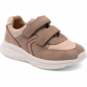Pure Lines Versatile Mood Bisgaard Taupe Glitter Yuki Glitter Velcro Shoe