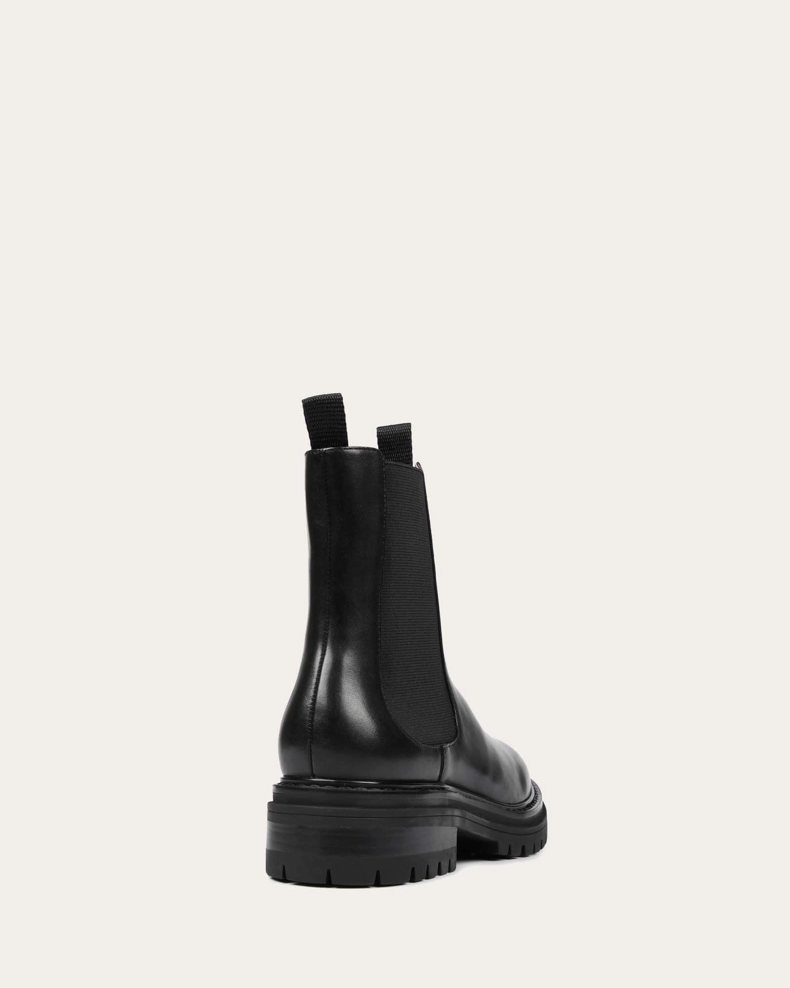 Bloom Flat Ankle Boots Black Leather Urban Layering Flex And Fit
