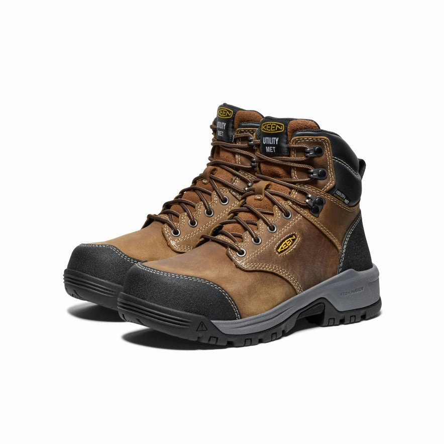 Refined Flowwear Designed For Ease Women'S Evanston 6" Waterproof Boot Int Met (Carbon Toe)  |  Bison/Black