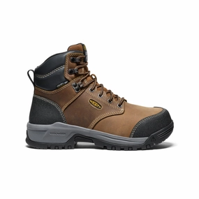 The New Essential Women'S Evanston 6" Waterproof Boot Int Met (Carbon Toe)  |  Bison/Black