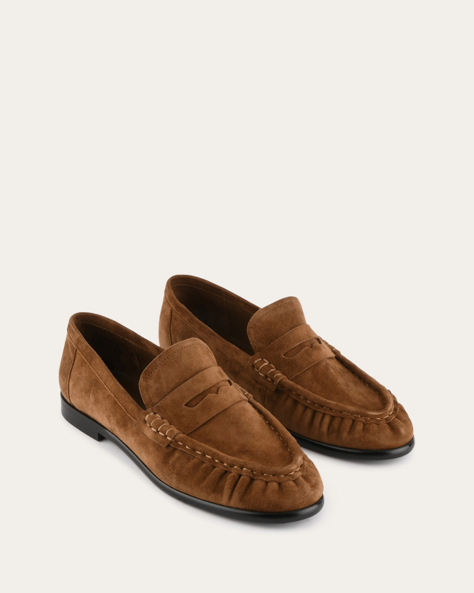 Myrtle Loafers Biscuit Suede Clean Forms Style Simplified