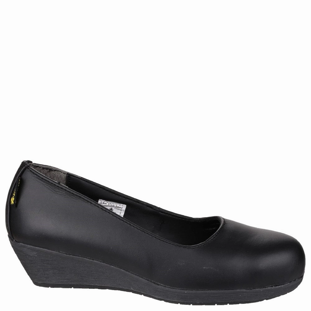 Amblers Safety Fs107 Antibacterial Memory Foam Slip On Wedged Safety Court Shoe Made To Roam