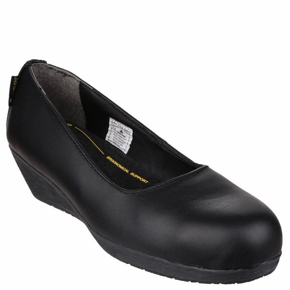 Amblers Safety Fs107 Antibacterial Memory Foam Slip On Wedged Safety Court Shoe Essential Drop Reimagined Comfort