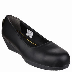 Amblers Safety Fs107 Antibacterial Memory Foam Slip On Wedged Safety Court Shoe Essential Drop Reimagined Comfort