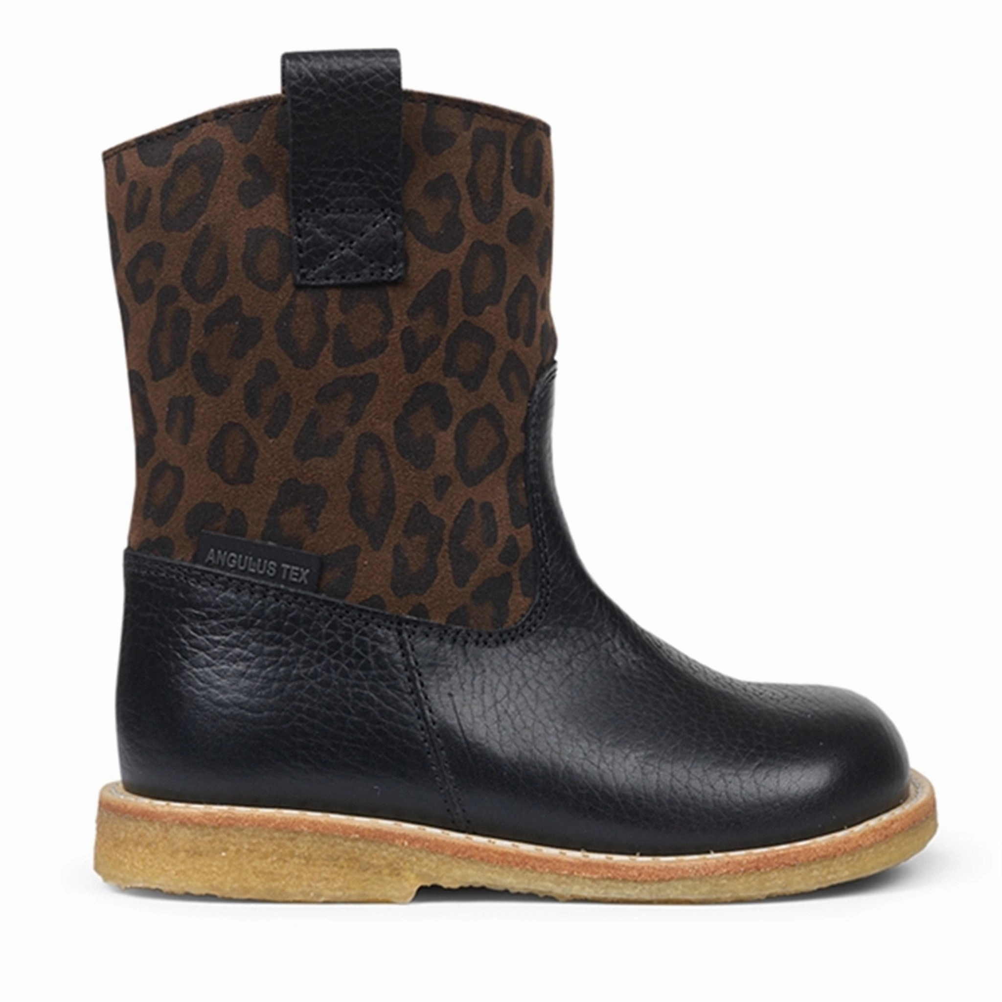 Angulus Tex-Boots W. Zipper Black/Brown Leo Motion Simplicity