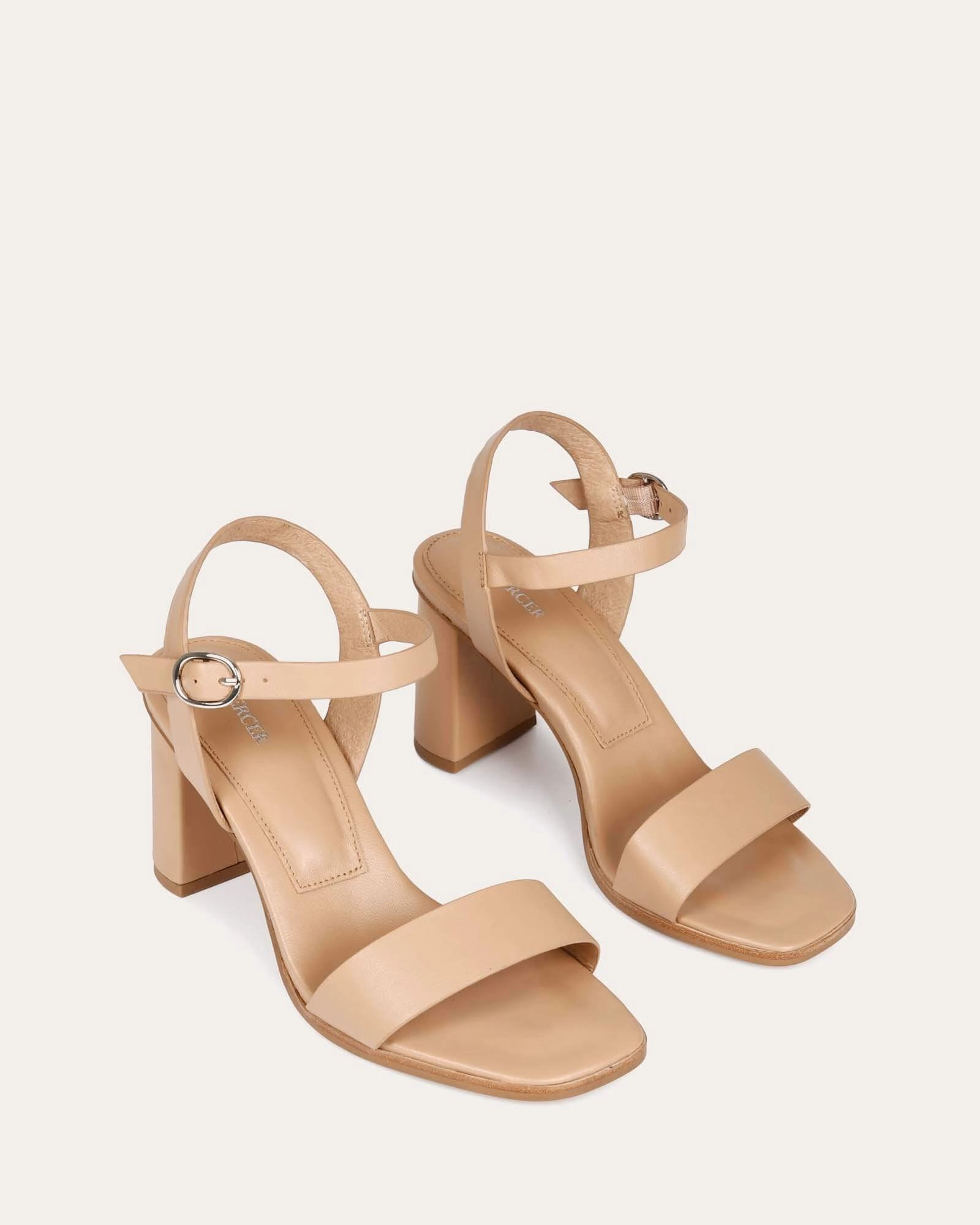 Seamless Transitions Calais High Heel Sandals Beige Leather