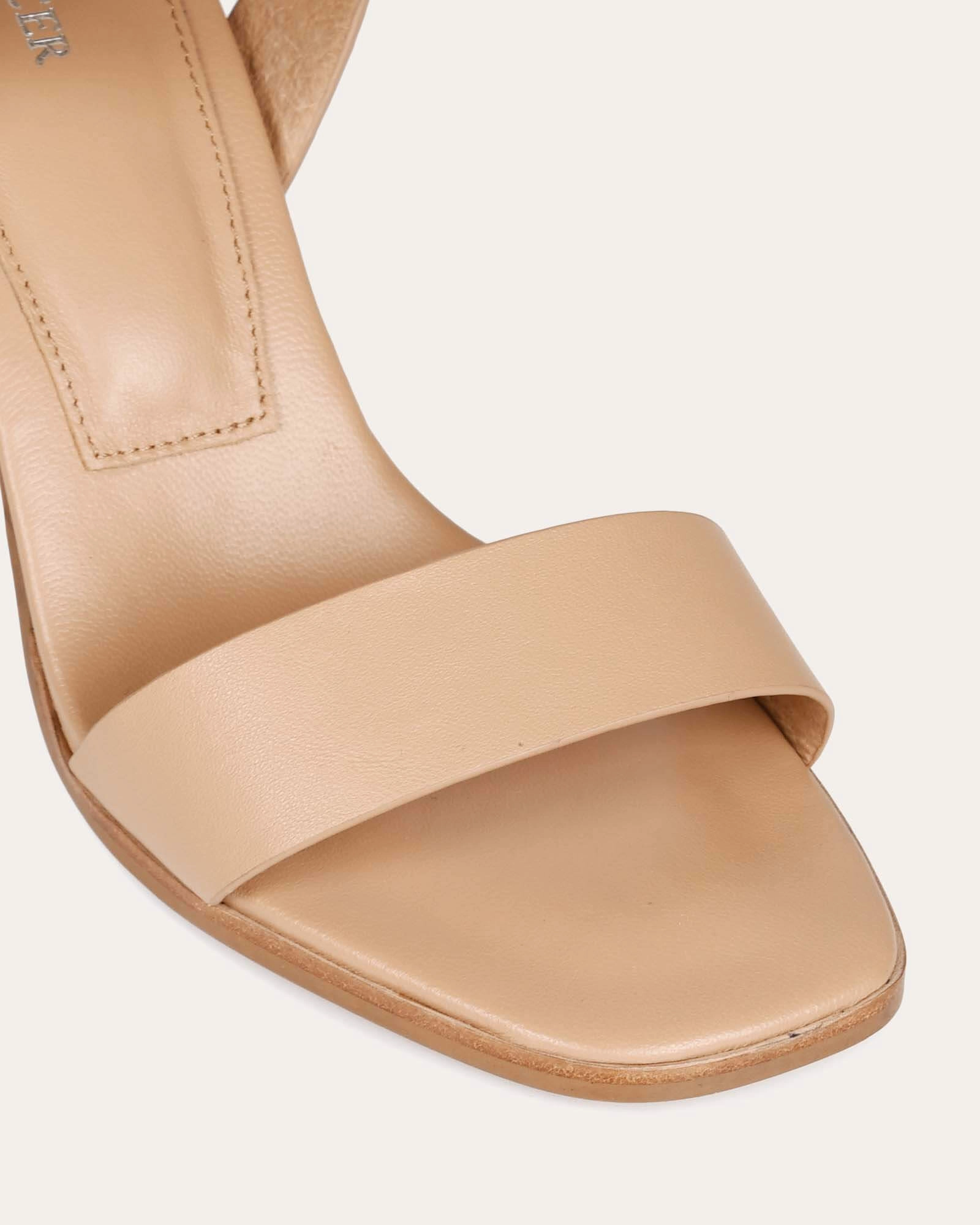 Calais High Heel Sandals Beige Leather Everyday Armor