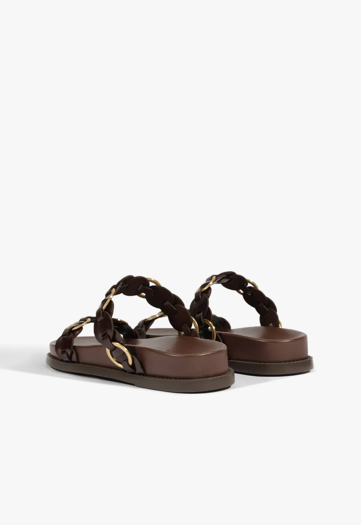 Urban Inspired Clean Attitude Selina Brown Leather Sporty Sandal