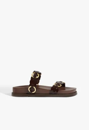 Anytime Movement Elevate Your Day Selina Brown Leather Sporty Sandal