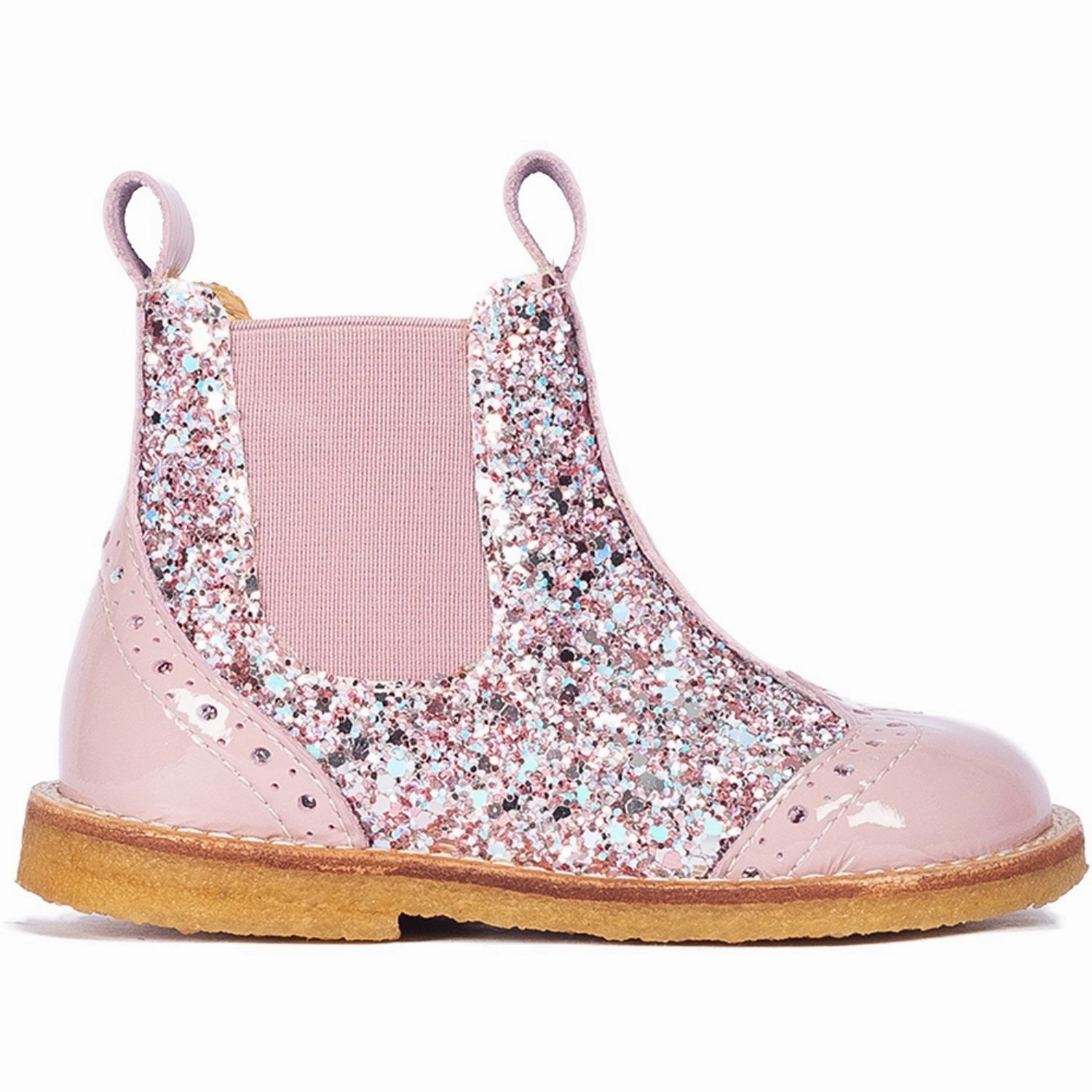 Angulus Mauve/Mauve Glitter Classic Chelsea Boot With Sparkling Glitter Change-Ready Lightweight Presence