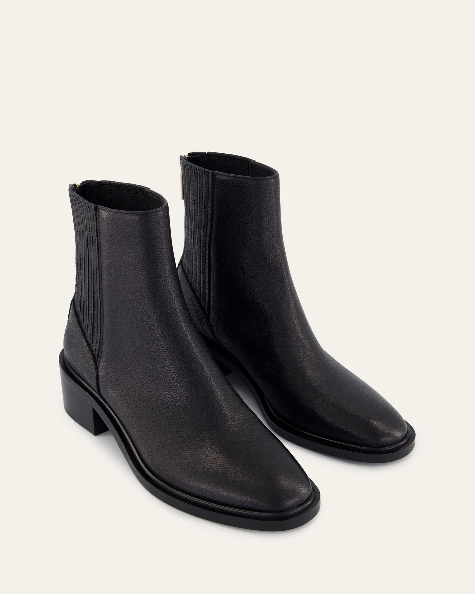 Crafted Balance Distinctly Modern Mason Flat Ankle Boots Black Leather