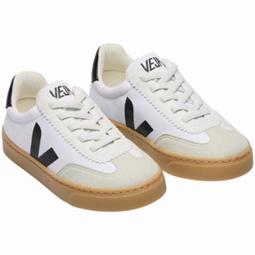Veja White Black Small Volley Sneakers Refined Tone