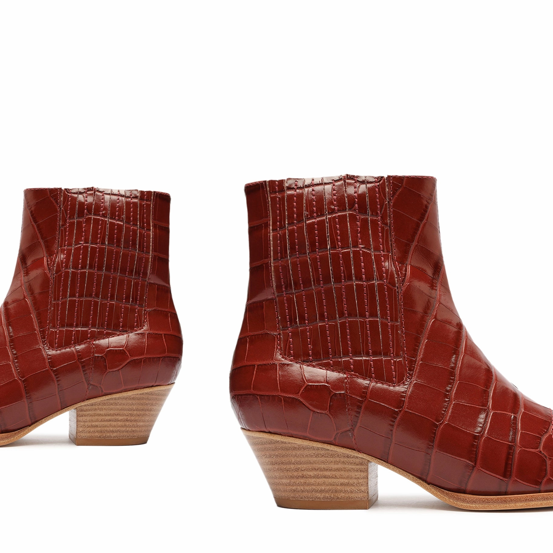 Adapt To Flow Briani Crocodile Embossed Leather Bootie