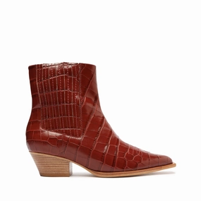 Bold Details Go-To Gear Briani Crocodile Embossed Leather Bootie