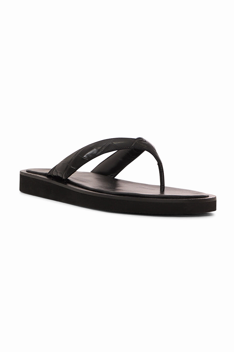 Cool Motion Smart Casual Brooklyn Thong Sandals In Carbone