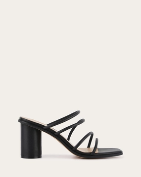 Naomi Mid Heel Sandals Black Leather Essentials, Redesigned Simplify Your Day