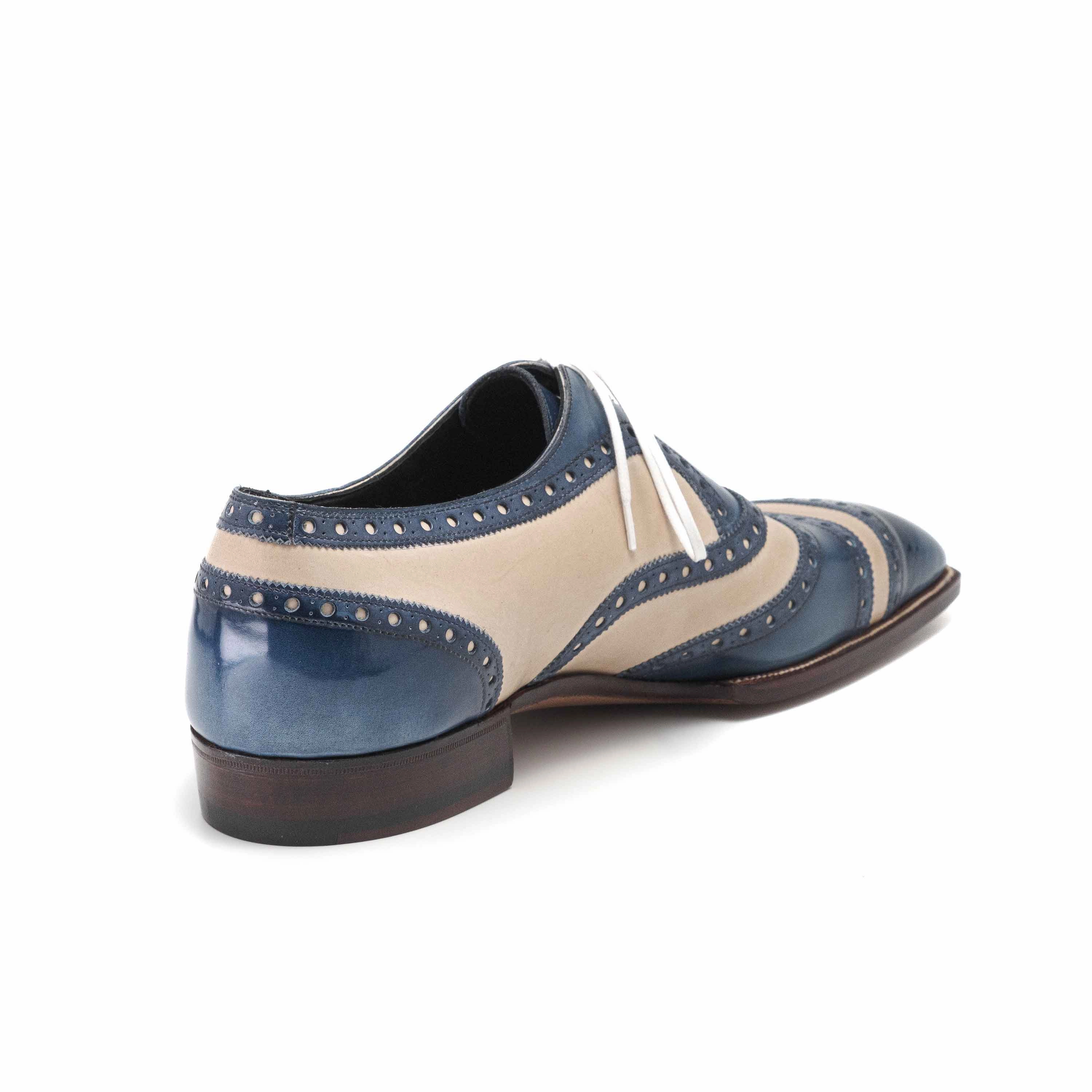 Form-Focused Design In Focus 1202 Collection - Handmade Full Brogue Spectator Oxford