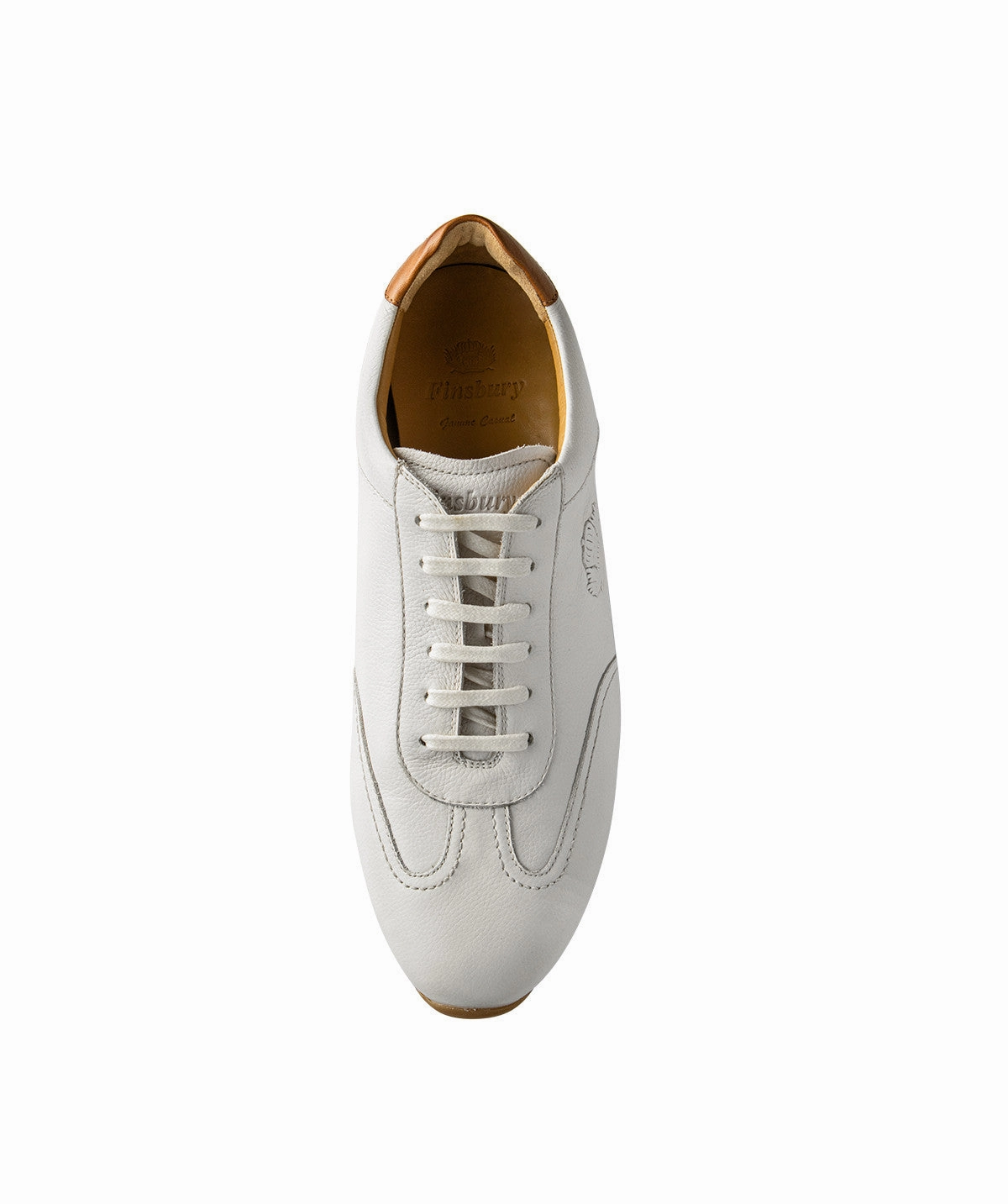 Cameron Grained White Sneakers Evolved Form Crafted Fit