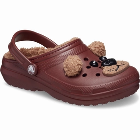Crocs Dark Clay Classic Lined Iam Brown Bear Clog K Sleek Mindset Light-Living