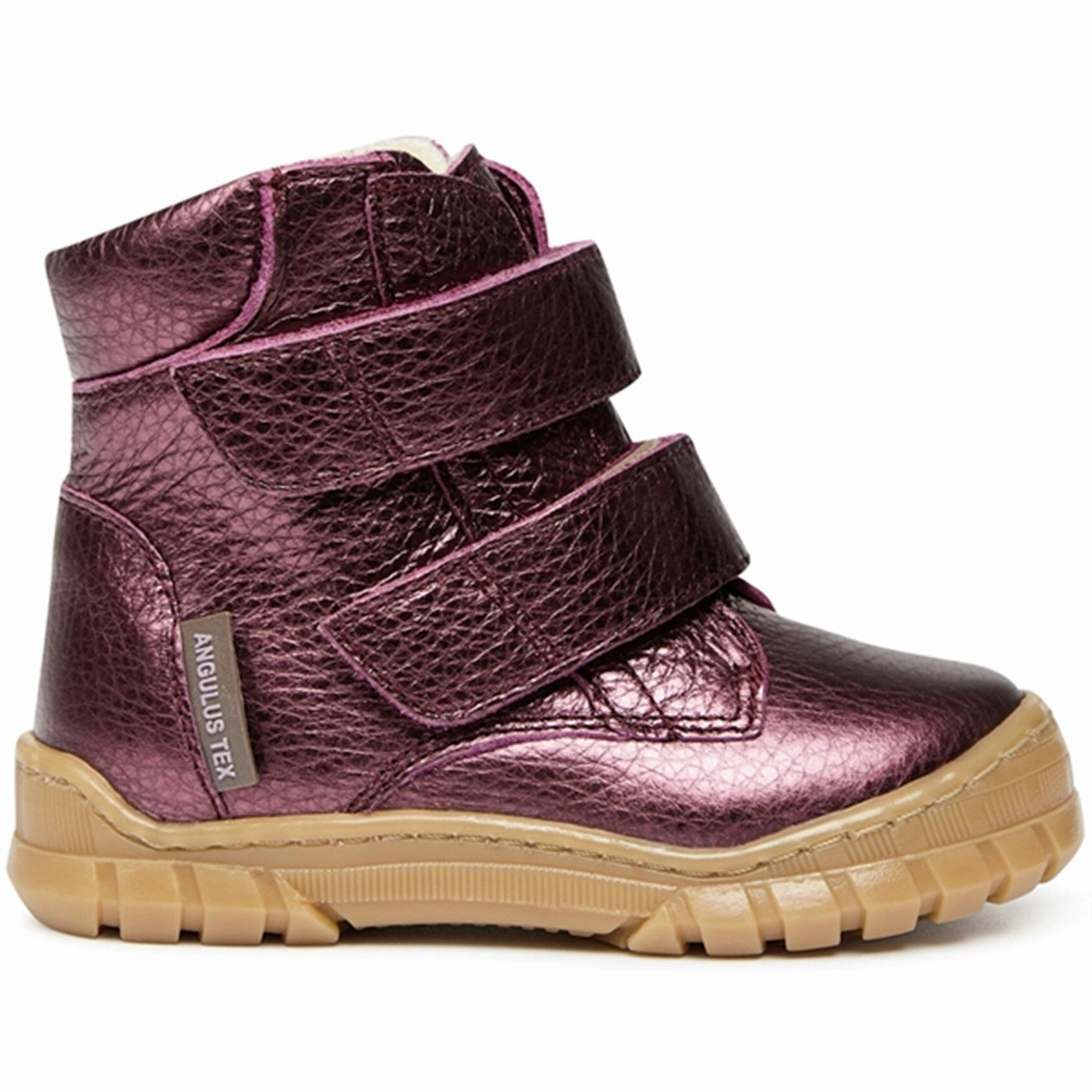 Angulus Beginner Tex Boots W Velcro Plum Shine Flow-Forward