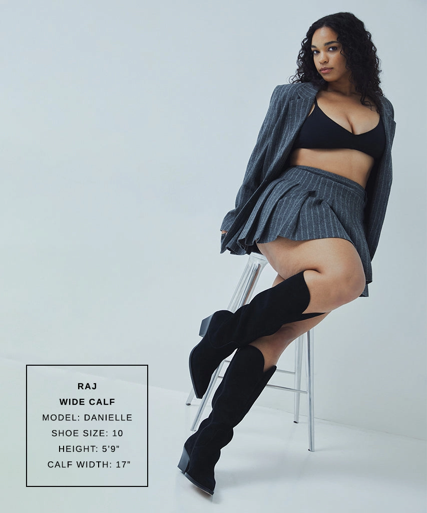 Dynamic Looks Flow-Wear Future Raj Wide Calf Boots Onyx Suede