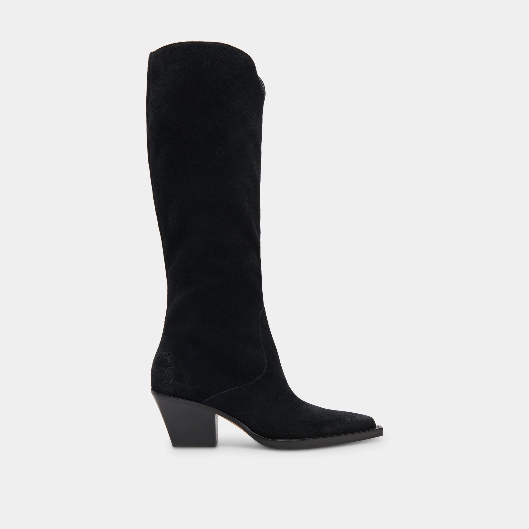 Raj Wide Calf Boots Onyx Suede Fluid Motionwear Quiet Cool